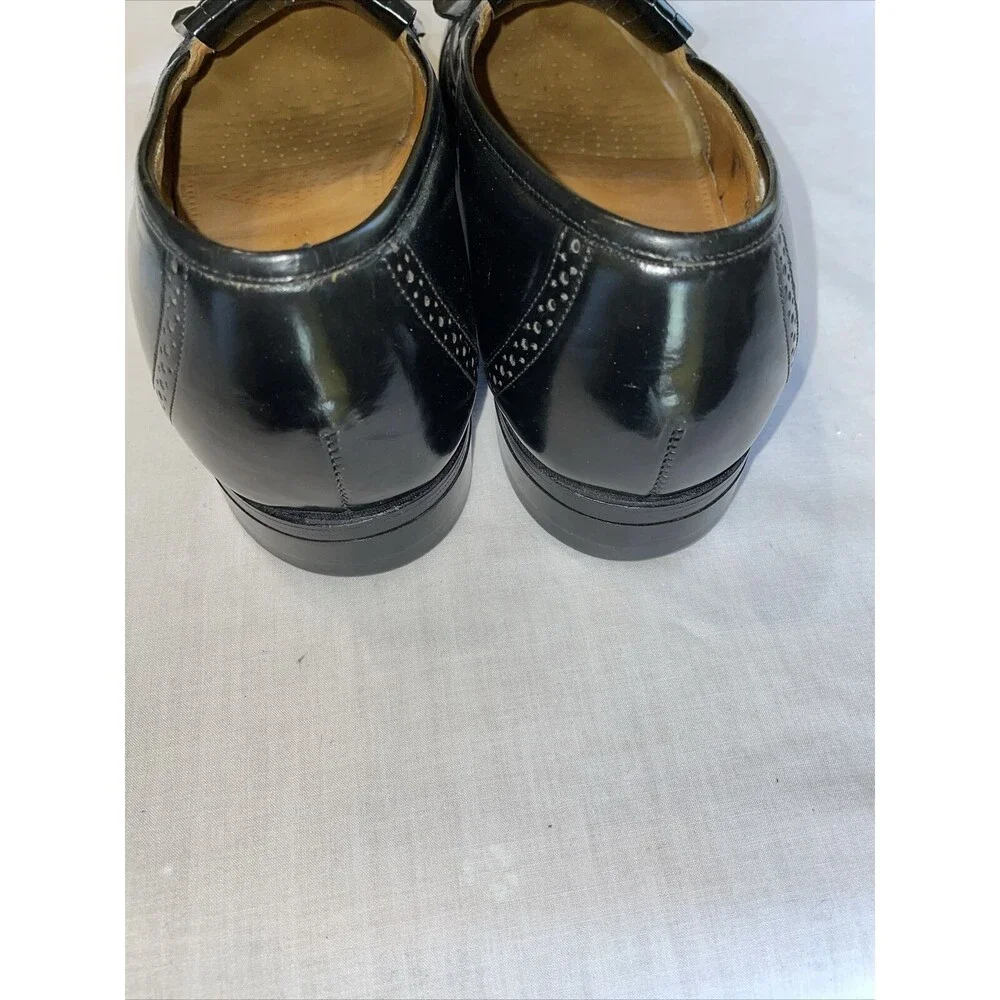 Johnston & Murphy Optima Wingtip Loafers Mens Size 8 D Black Leather Slip On